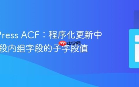 WordPress ACF：程序化更新中继器字段内组字段的子字段值