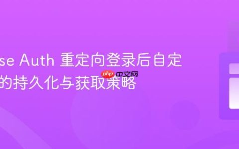 Firebase Auth 重定向登录后自定义参数的持久化与获取策略