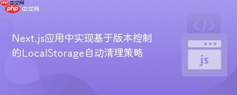 Next.js应用中实现基于版本控制的LocalStorage自动清理策略