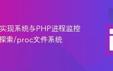纯PHP实现系统与PHP进程监控：深入探索/proc文件系统