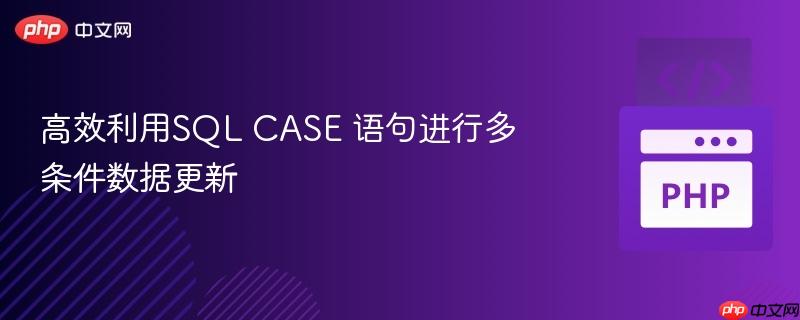 高效利用sql case 语句进行多条件数据更新
