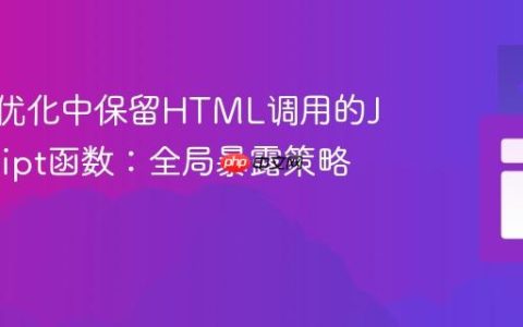 Terser优化中保留HTML调用的JavaScript函数：全局暴露策略