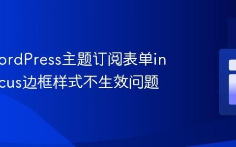 解决WordPress主题订阅表单input:focus边框样式不生效问题