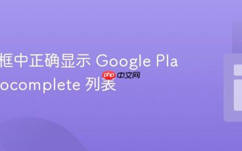 在模态框中正确显示 Google Place Autocomplete 列表