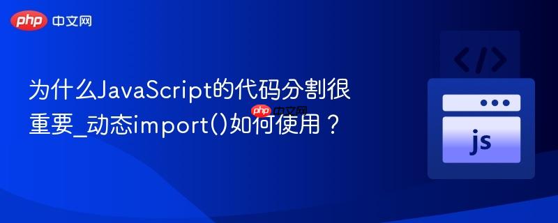 为什么javascript的代码分割很重要_动态import()如何使用?
