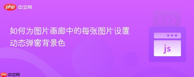 如何为图片画廊中的每张图片设置动态弹窗背景色