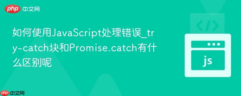 如何使用javascript处理错误_try-catch块和promise.catch有什么区别呢