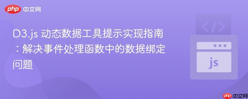 D3.js 动态数据工具提示实现指南:解决事件处理函数中的数据绑定问题