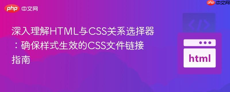 深入理解HTML与CSS关系选择器:确保样式生效的CSS文件链接指南