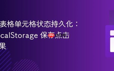 HTML表格单元格状态持久化：使用 localStorage 保存点击高亮效果