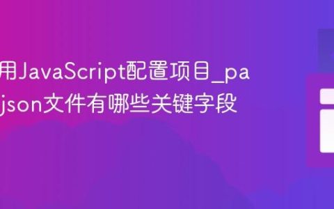 如何使用JavaScript配置项目_package.json文件有哪些关键字段呢