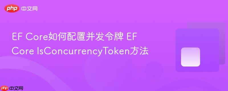 ef core如何配置并发令牌 ef core isconcurrencytoken方法