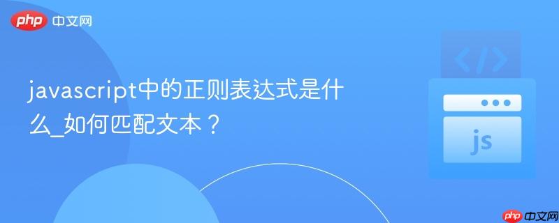 javascript中的正则表达式是什么_如何匹配文本?