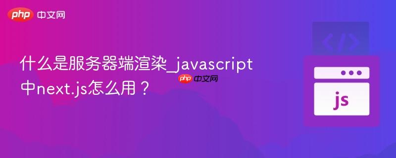 什么是服务器端渲染_javascript中next.js怎么用？