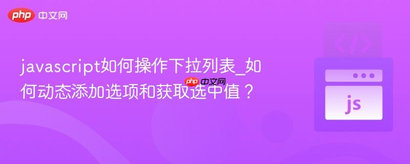 javascript如何操作下拉列表_如何动态添加选项和获取选中值?