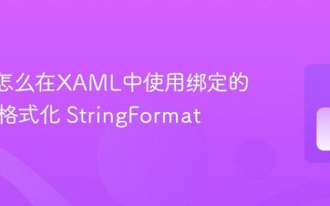 MAUI怎么在XAML中使用绑定的字符串格式化 StringFormat