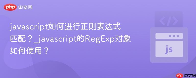 javascript如何进行正则表达式匹配?_javascript的regexp对象如何使用?