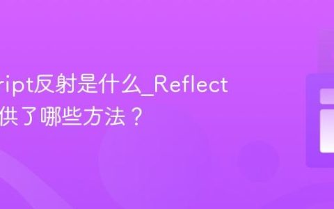 javascript反射是什么_Reflect对象提供了哪些方法？