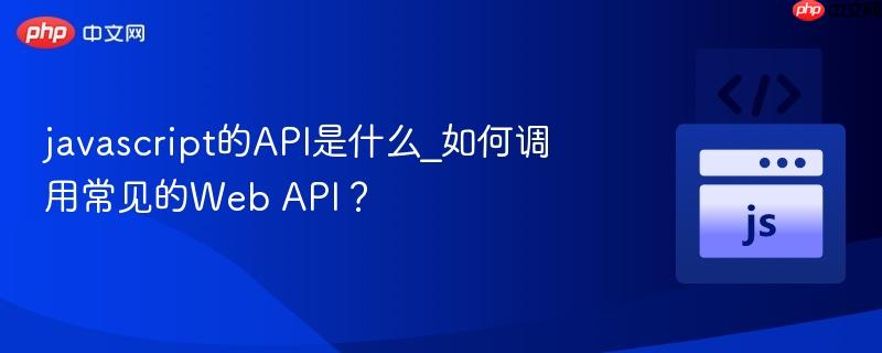 javascript的api是什么_如何调用常见的web api?