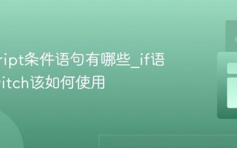 javascript条件语句有哪些_if语句和switch该如何使用