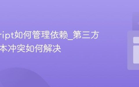 javascript如何管理依赖_第三方库的版本冲突如何解决