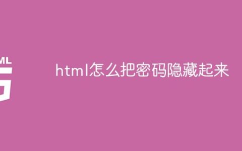 html怎么把密码隐藏起来