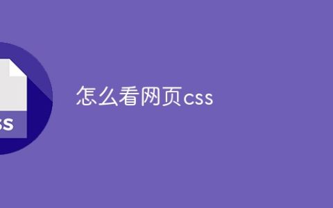 怎么看网页css