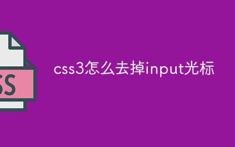 css3怎么去掉input光标