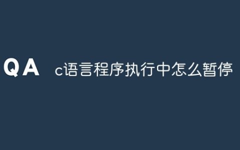 c语言程序执行中怎么暂停
