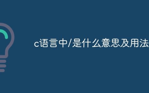 c语言中/是什么意思及用法