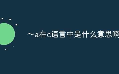 ～a在c语言中是什么意思啊