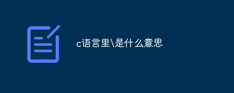c语言里是什么意思