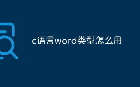 c语言word类型怎么用