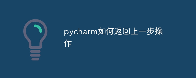 pycharm如何返回上一步操作