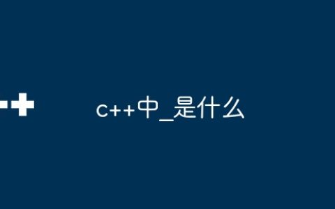 c++中_是什么