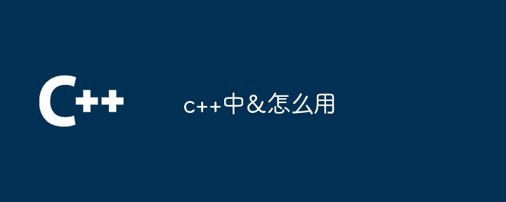 c++中&怎么用