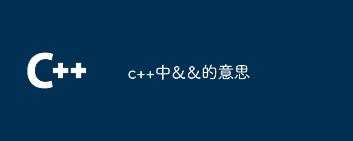 c++中&&的意思