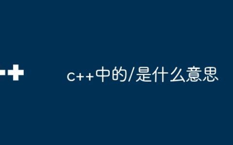 c++中的/是什么意思