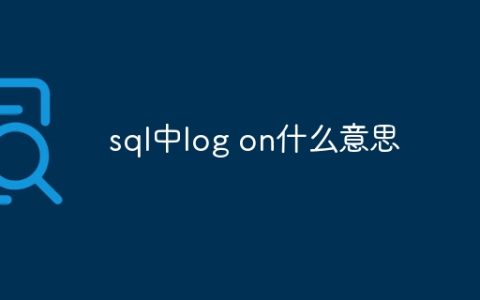 sql中log on什么意思