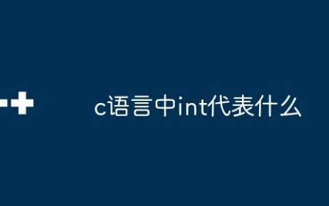 c语言中int代表什么