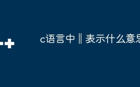 c语言中‖表示什么意思