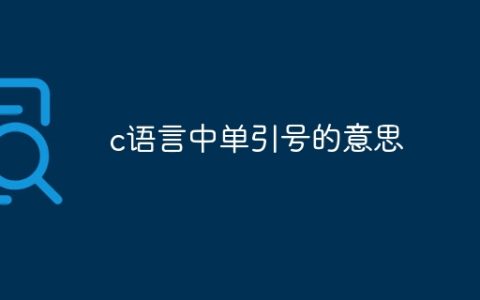 c语言中单引号的意思
