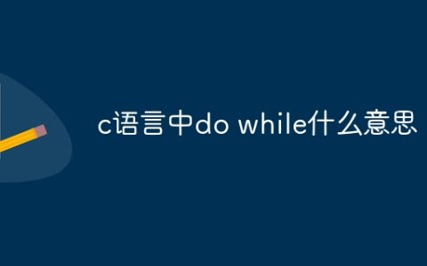c语言中do while什么意思
