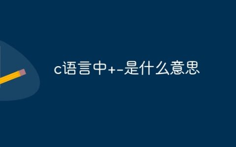 c语言中+-是什么意思