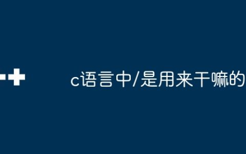 c语言中/是用来干嘛的