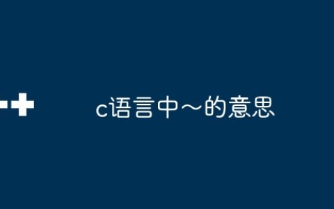 c语言中～的意思