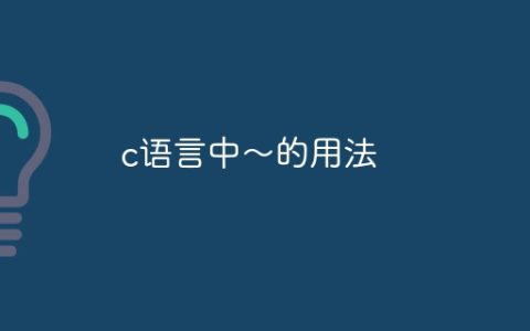 c语言中～的用法