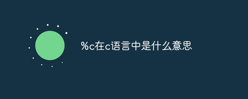 %c在c语言中是什么意思