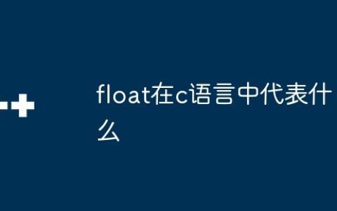 float在c语言中代表什么