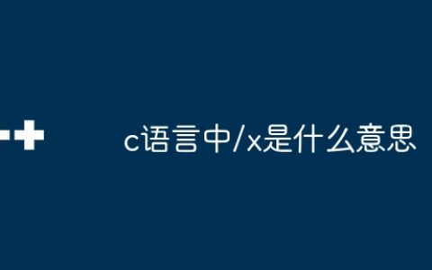 c语言中/x是什么意思